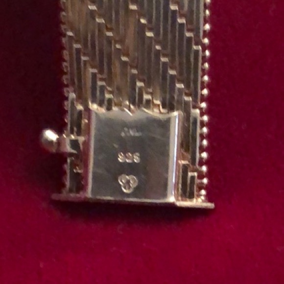 Vintage IBB Sterling Silver Wide Woven Bracelet - Picture 12 of 15